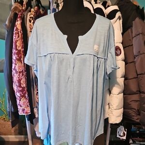 Time and Tru Sky Blue Women's Blouse
